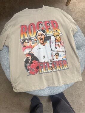 Roger Federer Graphic Short Sleeve Tee - Beige